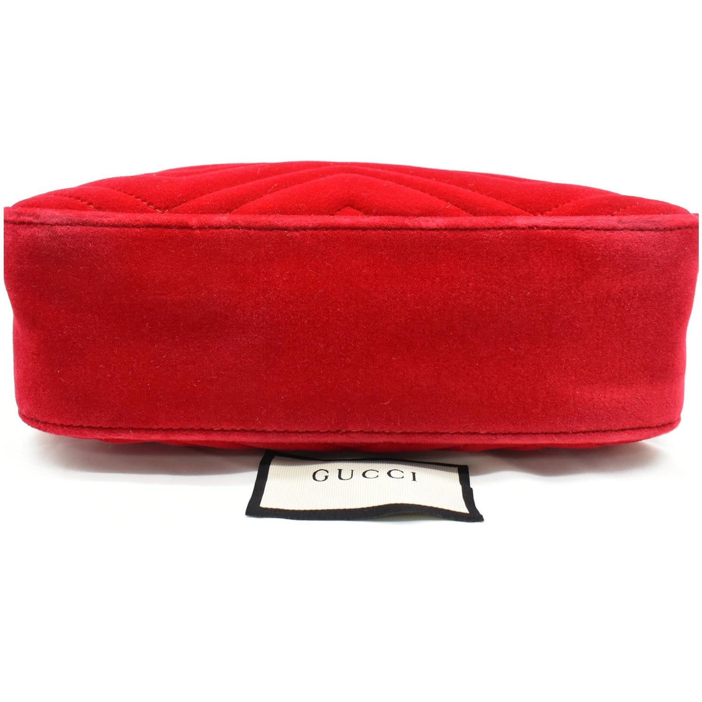GUCCI GG Marmont Small Velvet Matelasse Crossbody Bag Red 447632