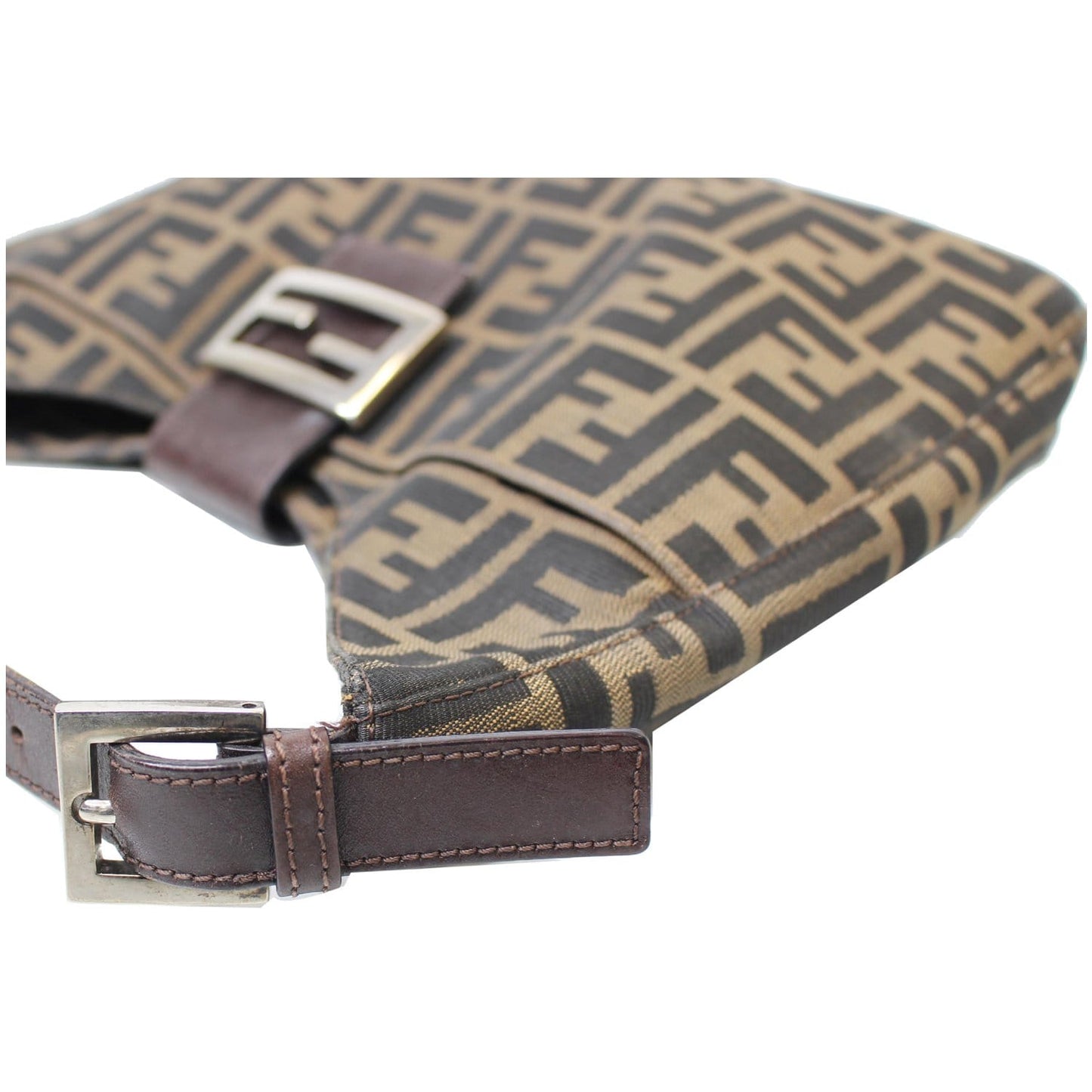 FENDI Hobo Zucca Mamma Baguette Shoulder Bag Brown