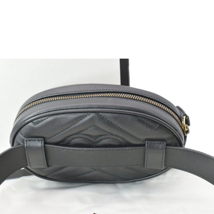 GUCCI GG Marmont Matelasse Leather Belt Bag Black 476434