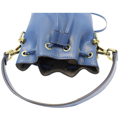 FENDI Bucket Mon Tresor Blue Crossbody Bag Blue