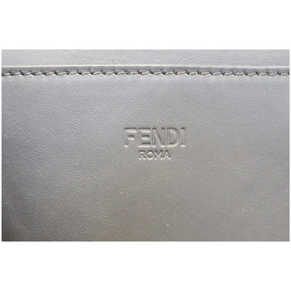 FENDI Black Leather Weekender Satchel Shoulder Bag