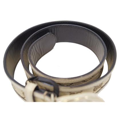 GUCCI Interlocking G Buckle GG Monogram Belt Beige 90/36