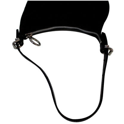 FENDI FF Zucchino Small Oyster Shoulder Bag Black