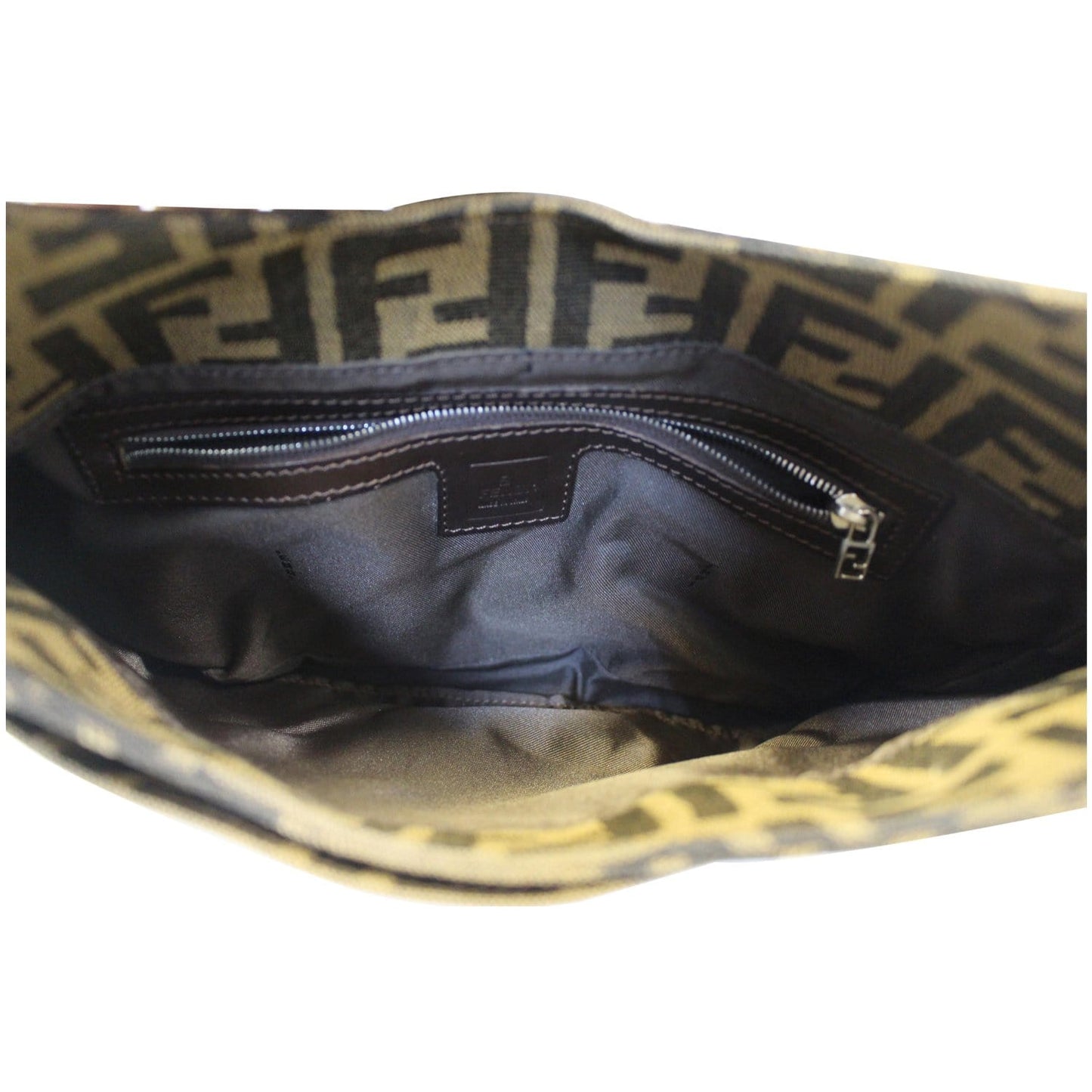 FENDI Zucca Canvas Hobo Shoulder Bag Brown