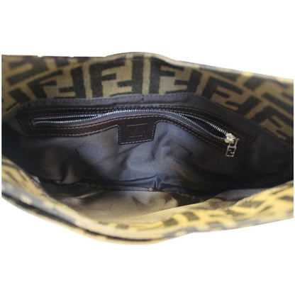 FENDI Zucca Canvas Hobo Shoulder Bag Brown
