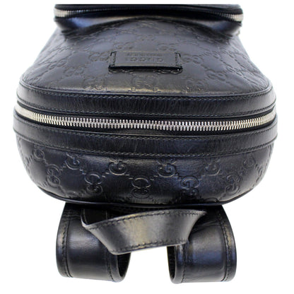 GUCCI Signature Leather Backpack Bag Black