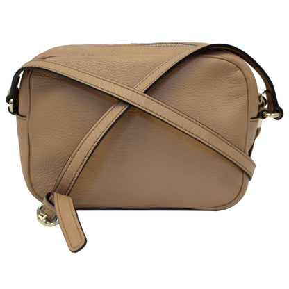 GUCCI Soho Disco Pebbled Leather Small Crossbody Bag Beige 308364