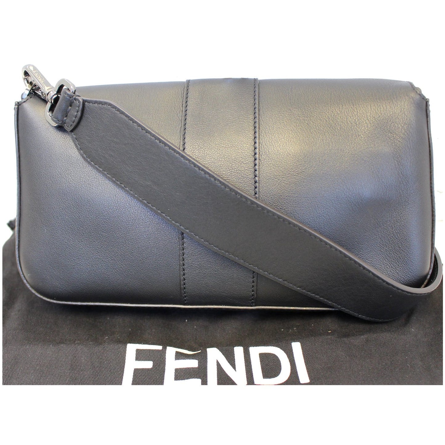 FENDI BAGUETTE Black Leather Shoulder Bag