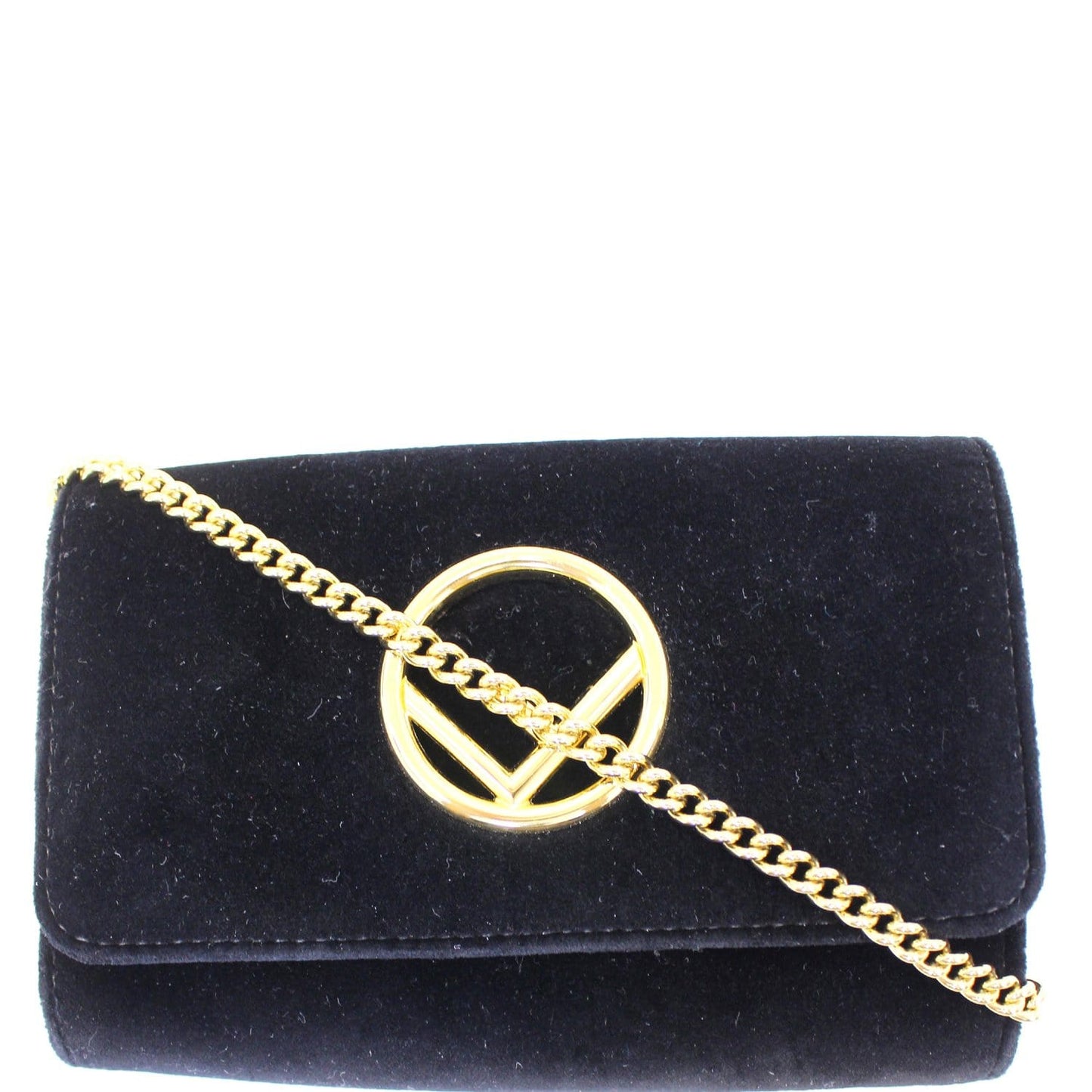 FENDI Velvet Wallet On Chain Shoulder Crossbody Bag