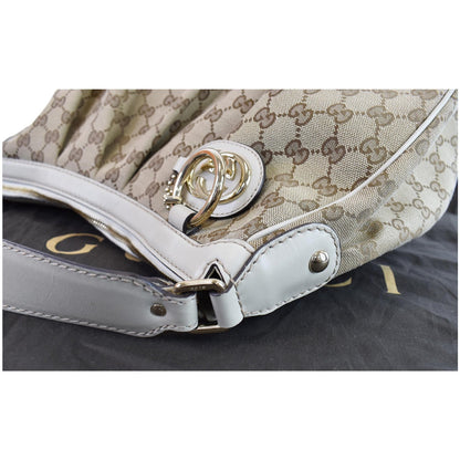 GUCCI Medium Sukey GG Canvas Hobo Bag Beige 232955