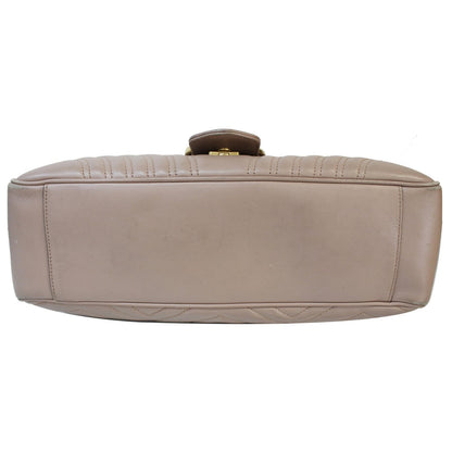 GUCCI Large GG Marmont Calfskin Matelasse Shoulder Bag Nude 498090