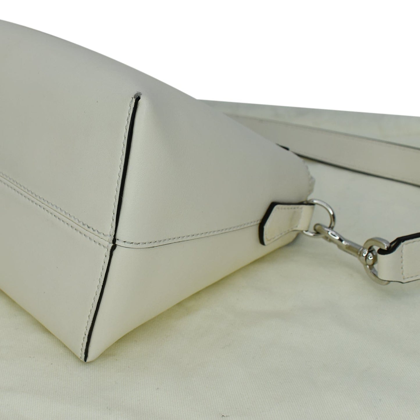 FENDI By The Way Medium Leather Boston Bag White