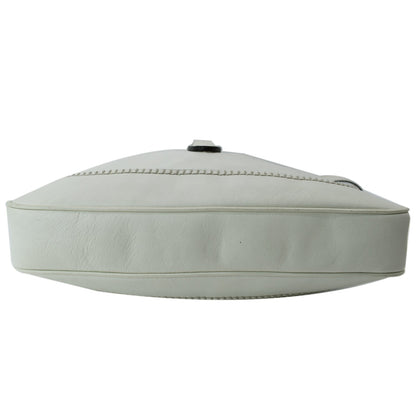 GUCCI Jackie Medium Leather Shoulder Bag White 219725