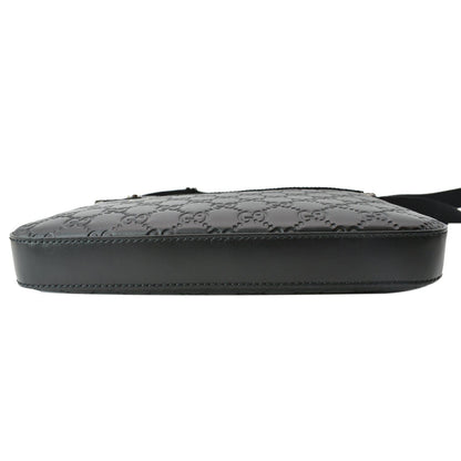 GUCCI GG Signature Leather Black Messenger Bag 406410