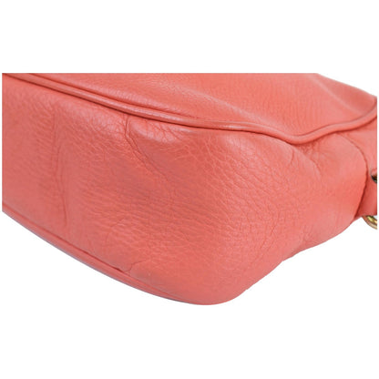 GUCCI Soho Disco Pebbled Leather Small Crossbody Bag Coral 308364 - 15% OFF