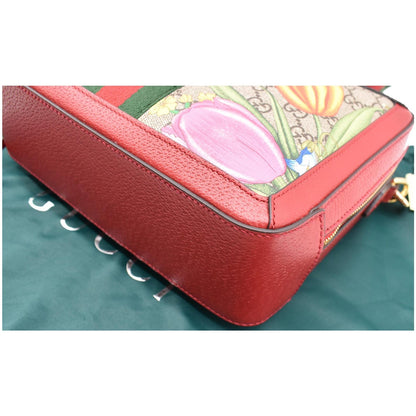 GUCCI Ophidia Flora Web Small Top Handle Shoulder Bag Red 550622