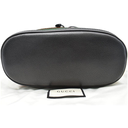 GUCCI GG Monogram Web Velvet Bucket Bag Brown 574960