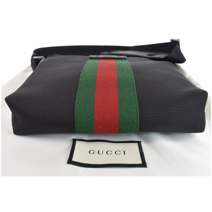 GUCCI Techno Canvas Web Messenger Bag Black 631195