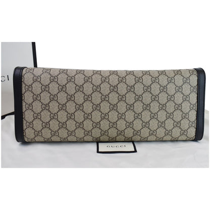 GUCCI Padlock Medium GG Supreme Canvas Shoulder Bag Beige 479197