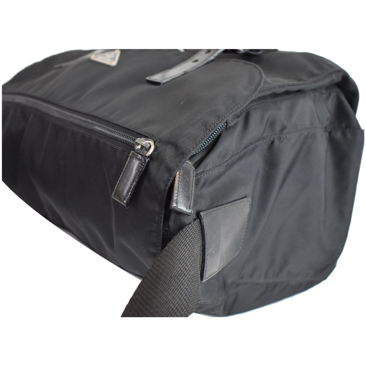 PRADA Vela Nylon Messenger Bag Black