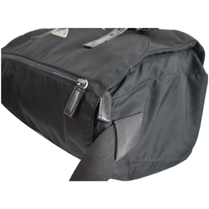 PRADA Vela Nylon Messenger Bag Black