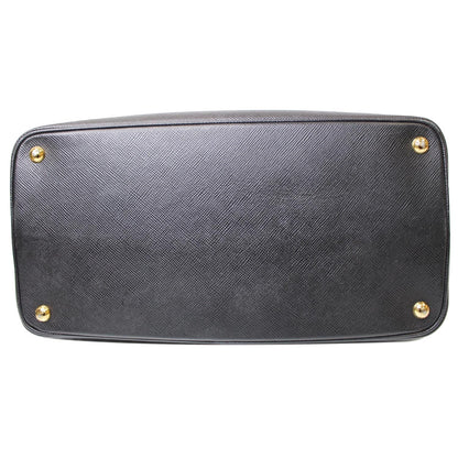PRADA Double Handle Saffiano Leather Tote Bag Black