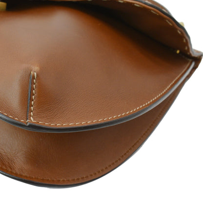 GUCCI GG Marmont Calfskin Leather Shoulder Bag Brown 409154