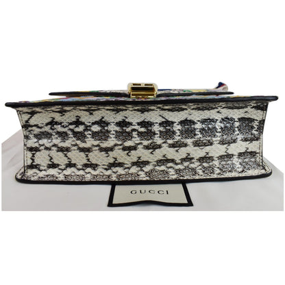 GUCCI Small Sylvie Floral Embroidered Roccia Snakeskin Shoulder Bag Multi 421882 - 25% OFF