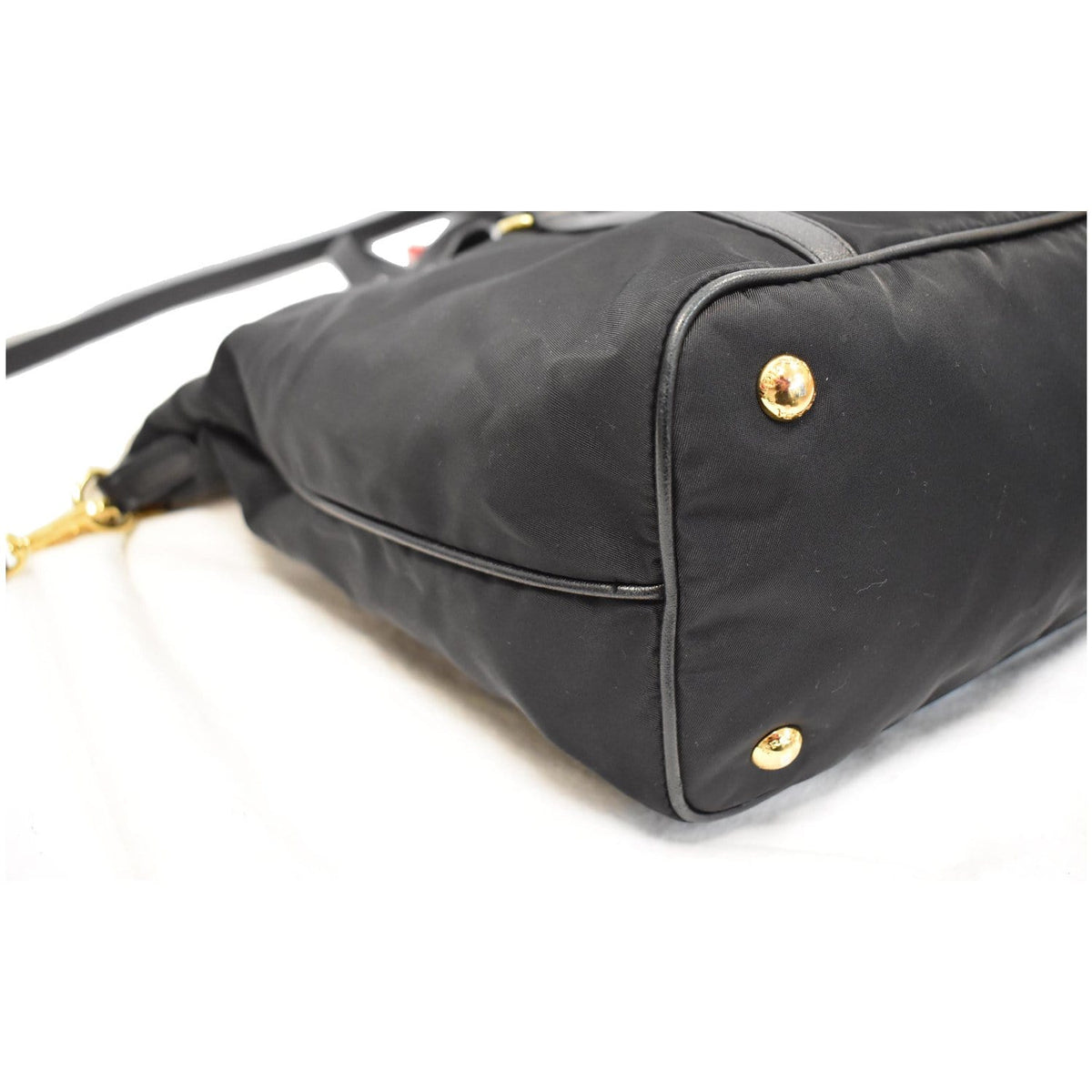 PRADA Tessuto Saffiano Nylon Tote Shoulder Bag Black