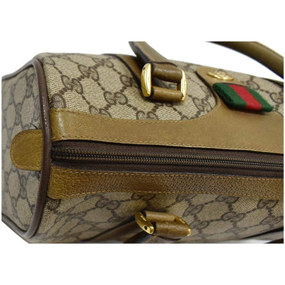 GUCCI Vintage Doctor GG Canvas Boston Satchel Bag Beige