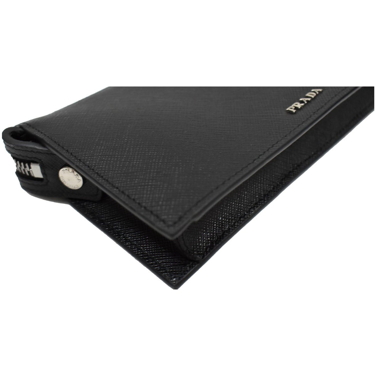 PRADA Saffiano Leather Phone Pouch Bag Black - 10% OFF