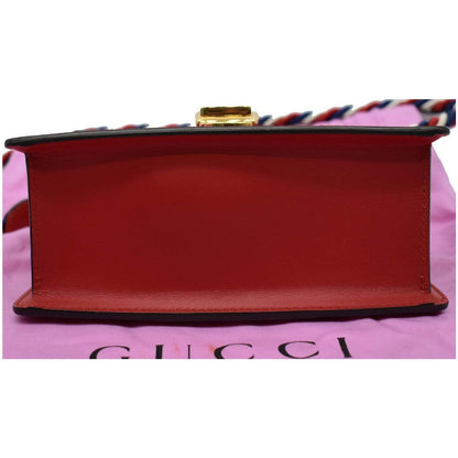 GUCCI Sylvie Mini Leather Crossbody Bag Red 470270