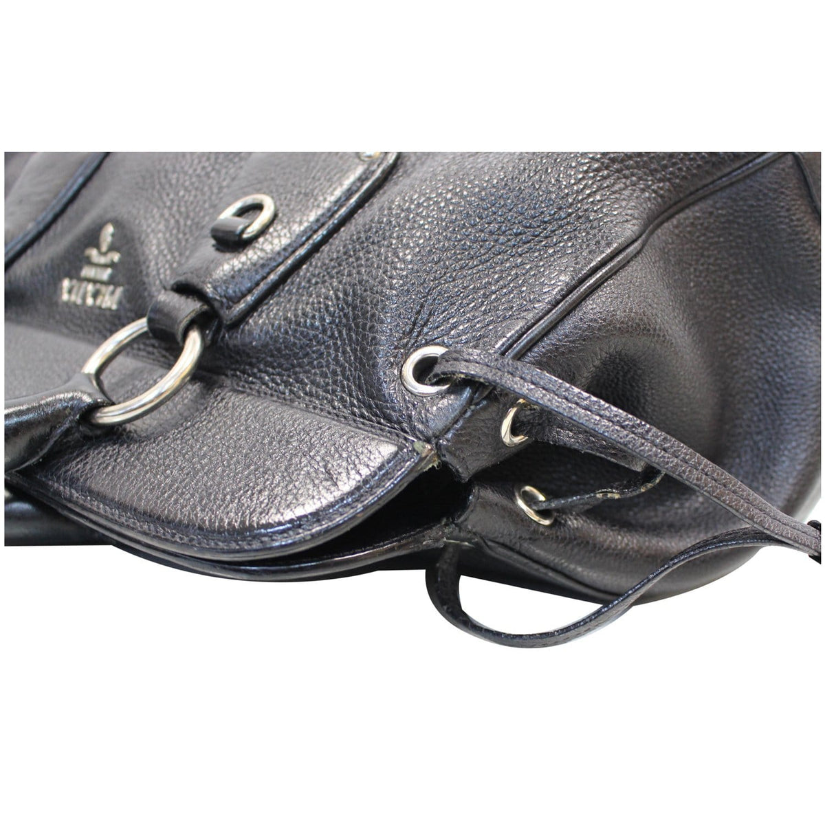 PRADA Vitello Daino Satchel Bag Black