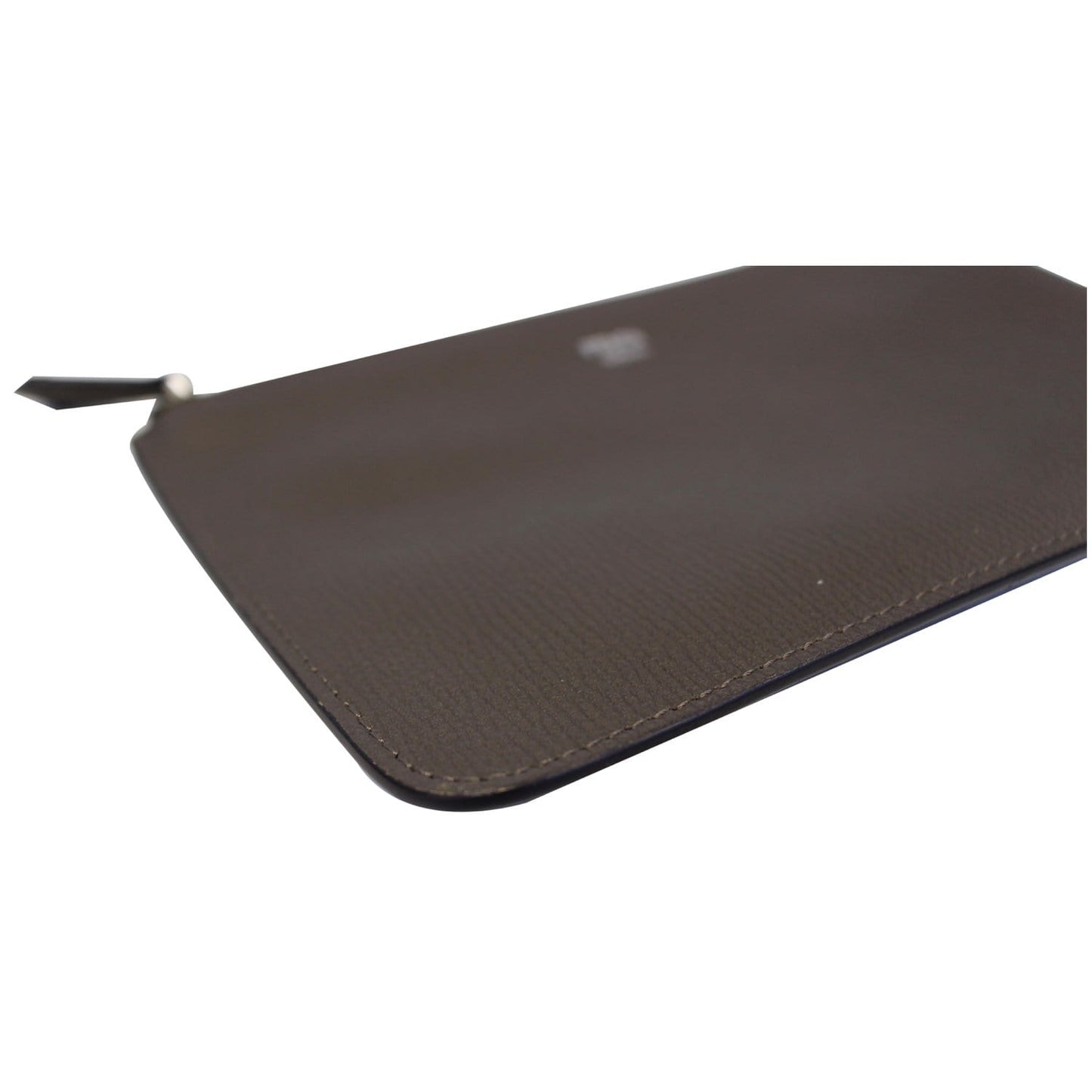 FENDI Leather Wristlet Pouch Charcoal