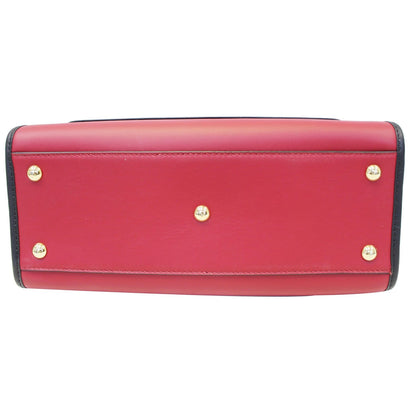 FENDI Runway Leather Tote Shoulder Bag Red