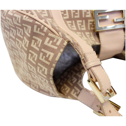FENDI Zucchino Canvas Shoulder Bag Pink