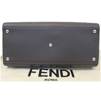 FENDI Petite 3Jours Calfskin Leather Tote Bag Dark Grey