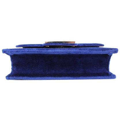 GUCCI Broadway Mini Velvet Crossbody Bag 544242 Blue