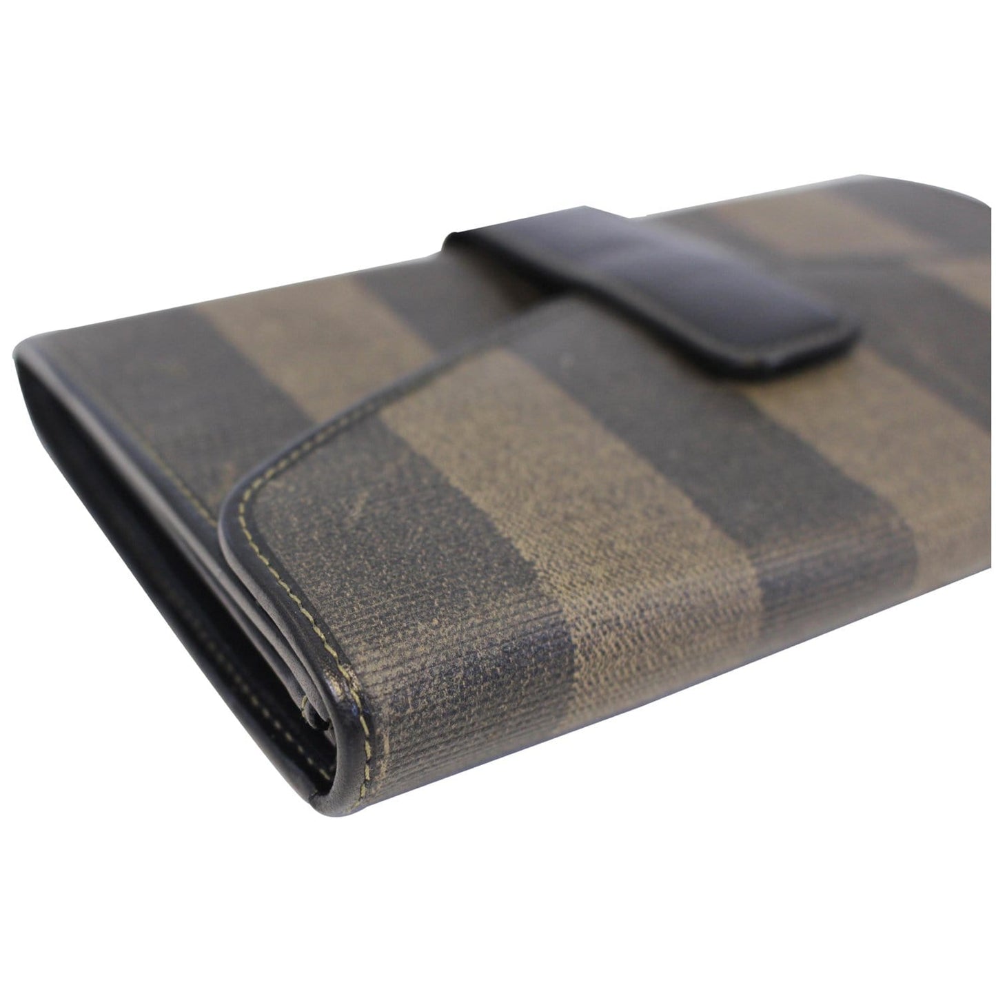 FENDI Vintage Pequin Stripe Wallet Brown