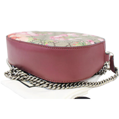 GUCCI GG Supreme Monogram Blooms Print Mini Chain Crossbody Bag Beige