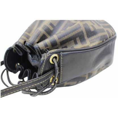 FENDI Drawstring Bucket Crossbody Bag Brown