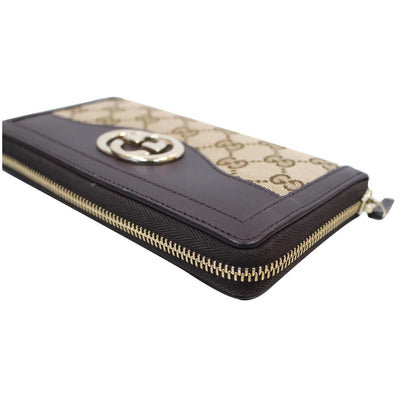 GUCCI GG Sukey Zippy Wallet 308012 Beige/Brown