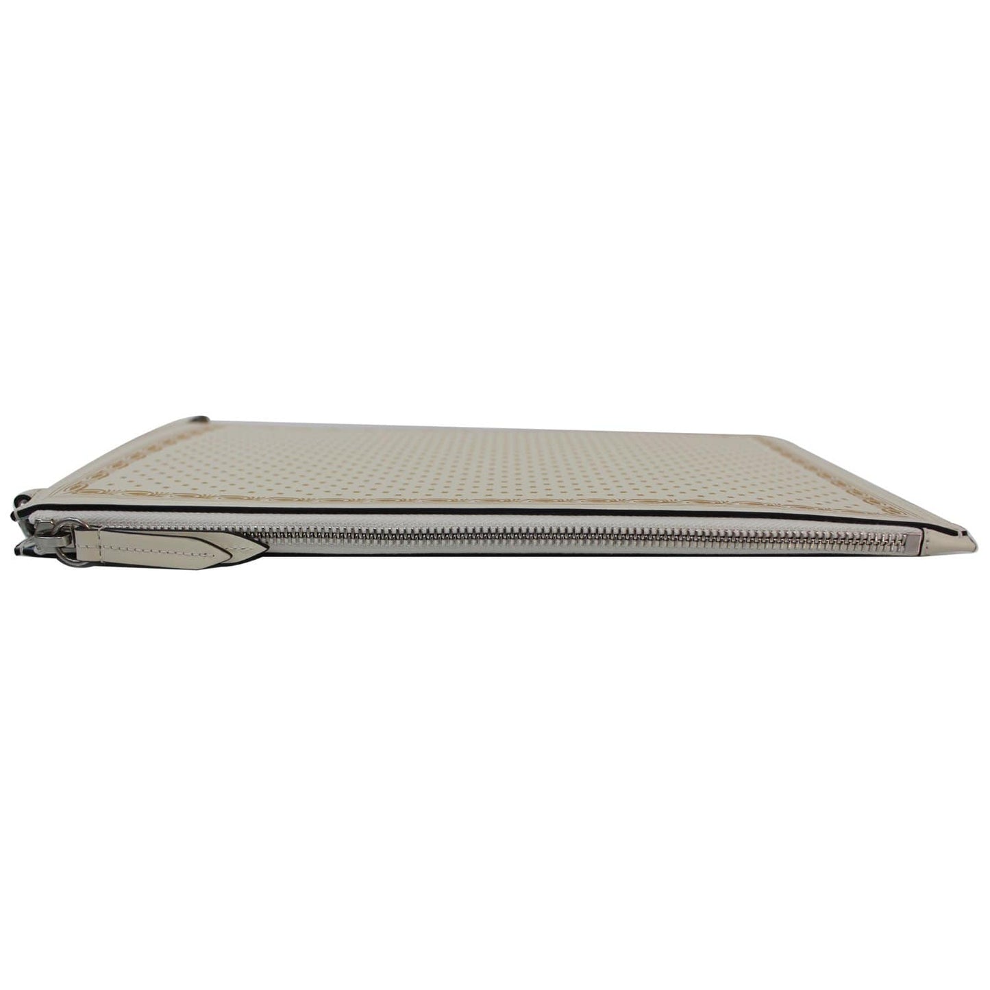 GUCCI GUCCY Star Print Leather Clutch Bag White 510489
