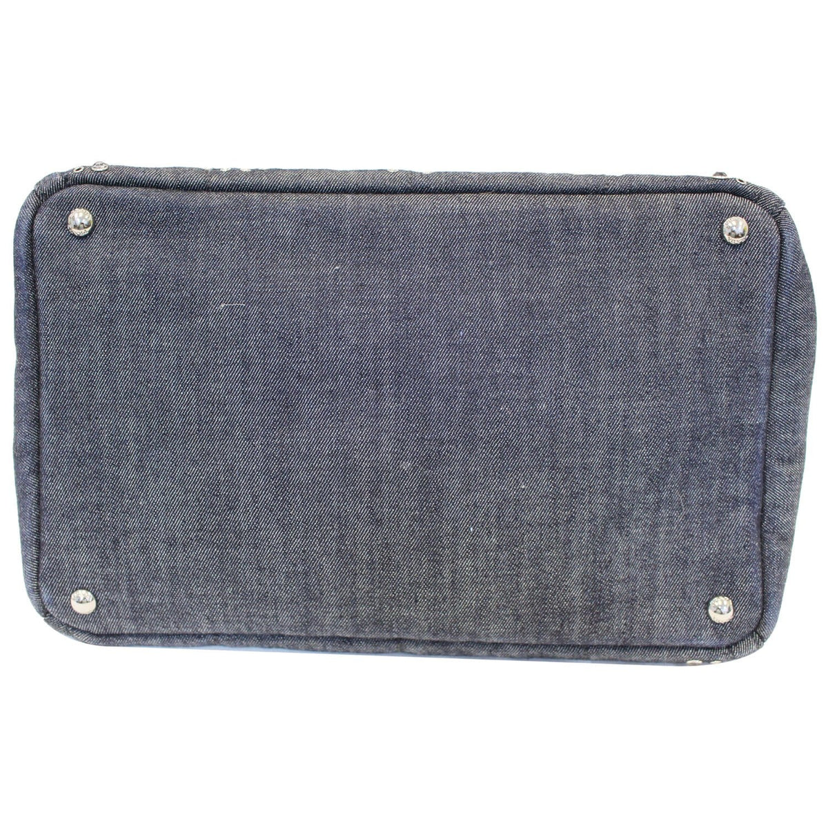 PRADA Canapa Jeweled 2way Tote Bag Denim - Last Call