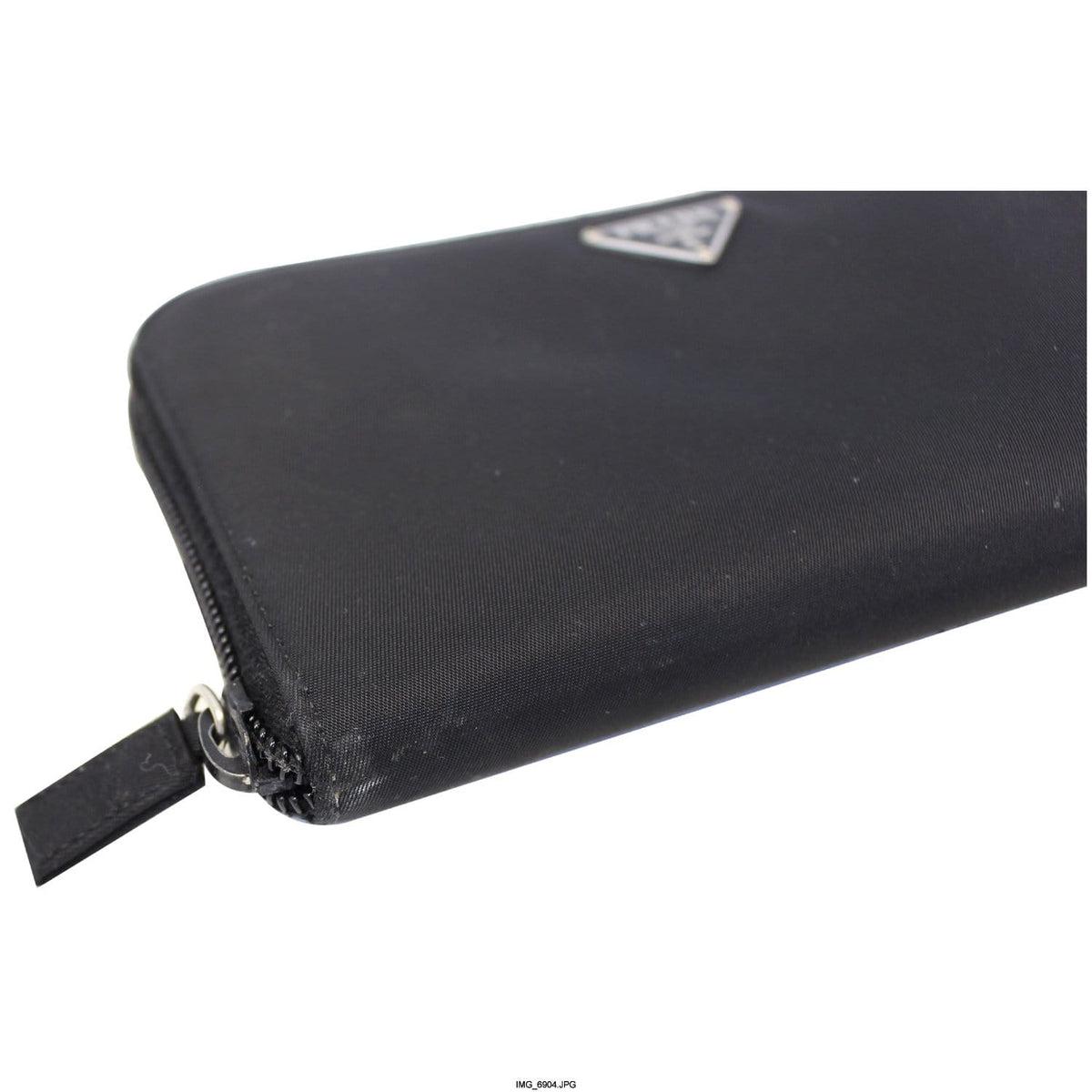 PRADA Black Nylon Zip Around Wallet