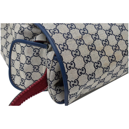 GUCCI Diaper GG Canvas Shoulder Bag Blue 606823