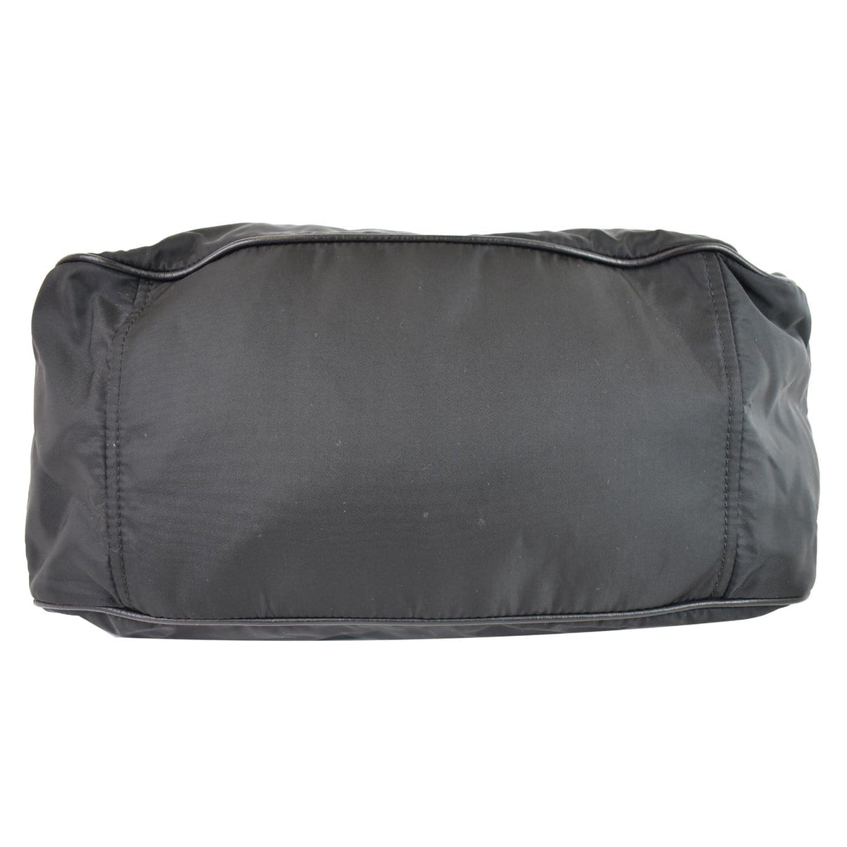 PRADA  Nylon Leather Strap Hobo Bag Black
