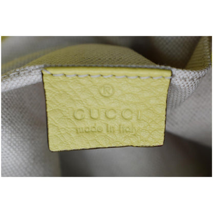GUCCI Bamboo Pebbled Leather Backpack Bag Yellow 370833 - Last Call