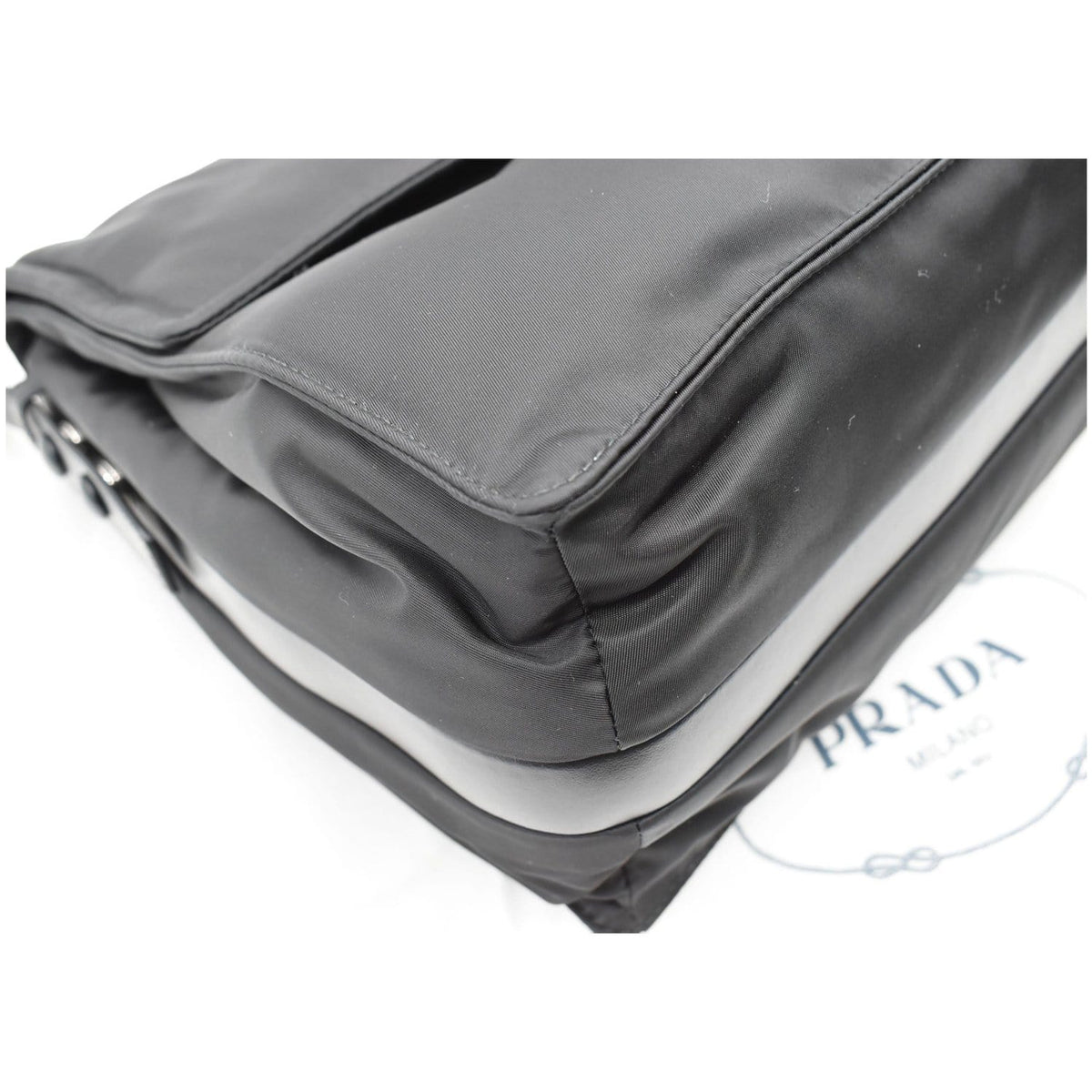 PRADA Large Padded Re-Nylon Shoulder Bag Black