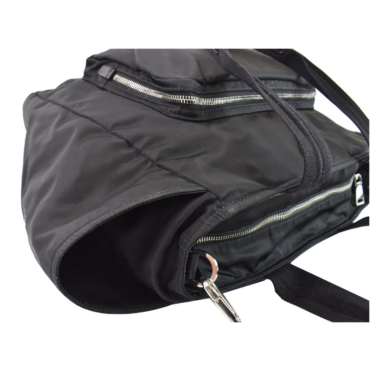 PRADA Vela Nylon Baby Shoulder Bag Black